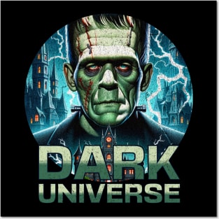 Distressed Vintage Look Frankenstein Monster Dark Universe Portal Style Posters and Art